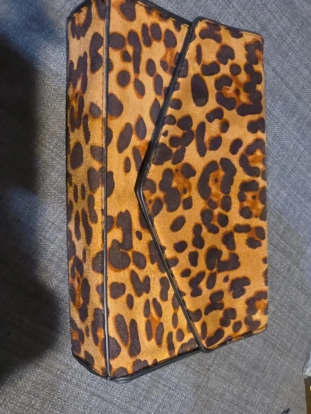 Leopard Print Women's Clutch Bag - Brown